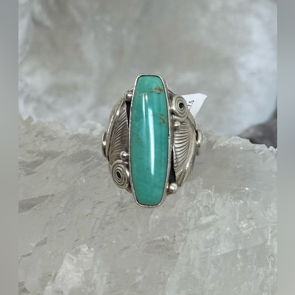 NWT Darrell Morgan Navajo Handmade Turquoise Ring 7.5